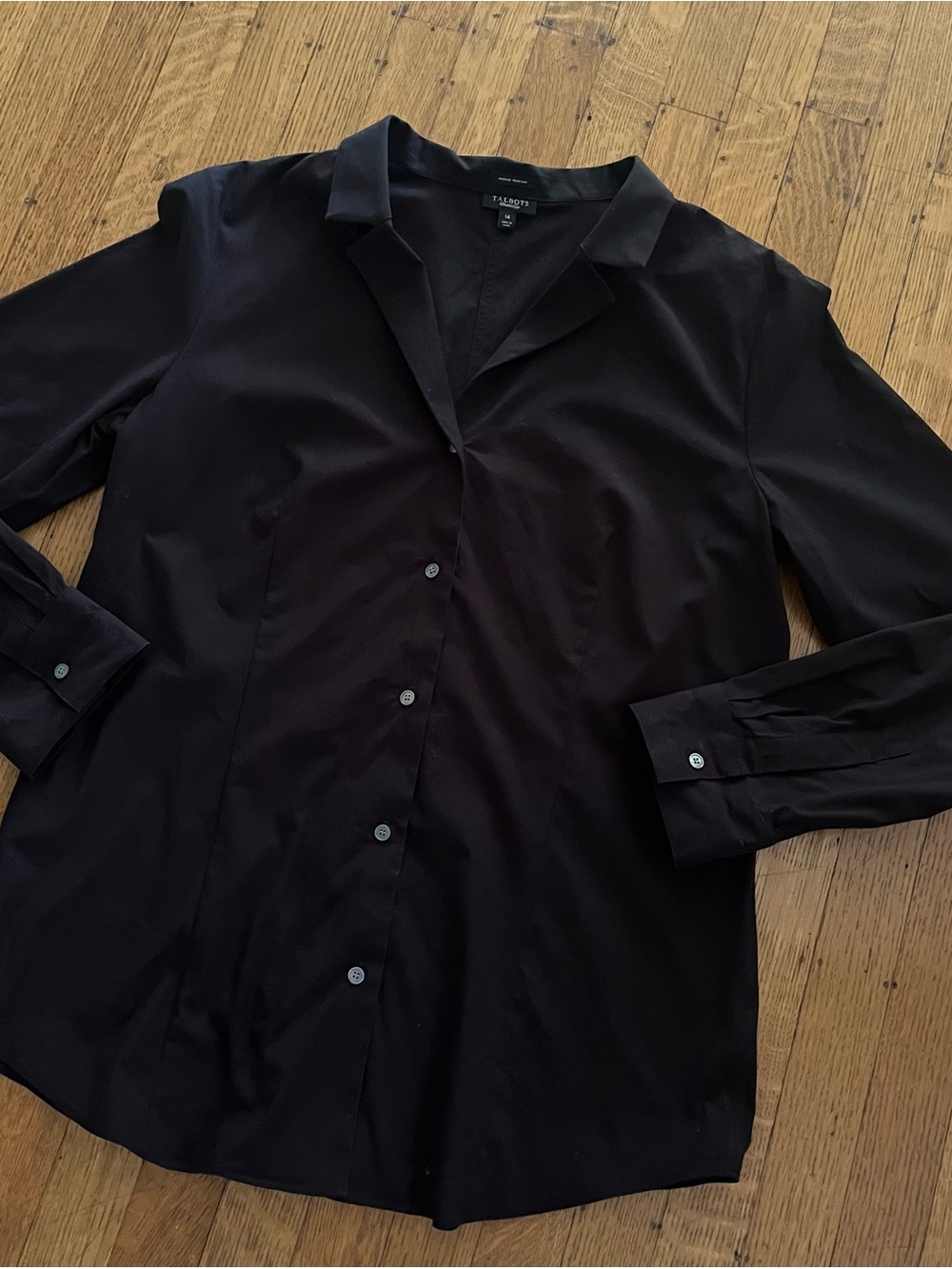 Talbots Black Women's Button-Down Shirt